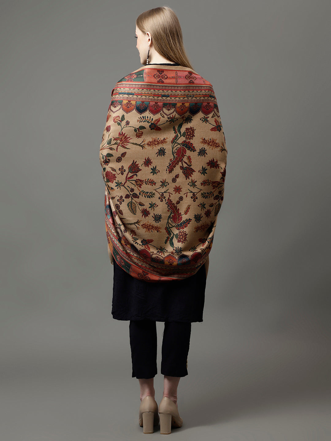 Women's Acro Wool Blend Digital Print Design Woven Shawl