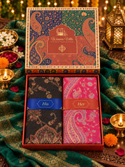 Black and Rose Paisley Shawl Gift Box Set For Men & Women