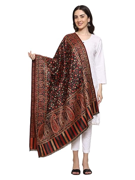 Weavers Villa Women’s Wool Blend Shawl – Lightweight, Warm & Stylish, 100 × 200 CM
