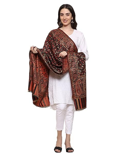 Weavers Villa Women’s Wool Blend Shawl – Lightweight, Warm & Stylish, 100 × 200 CM