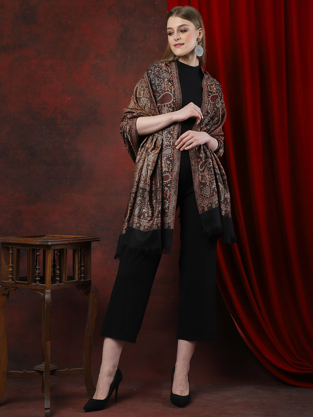 Weavers Villa Woolen Shawl for Women – Paisley Design, Soft & Warm, 100 × 200 CM