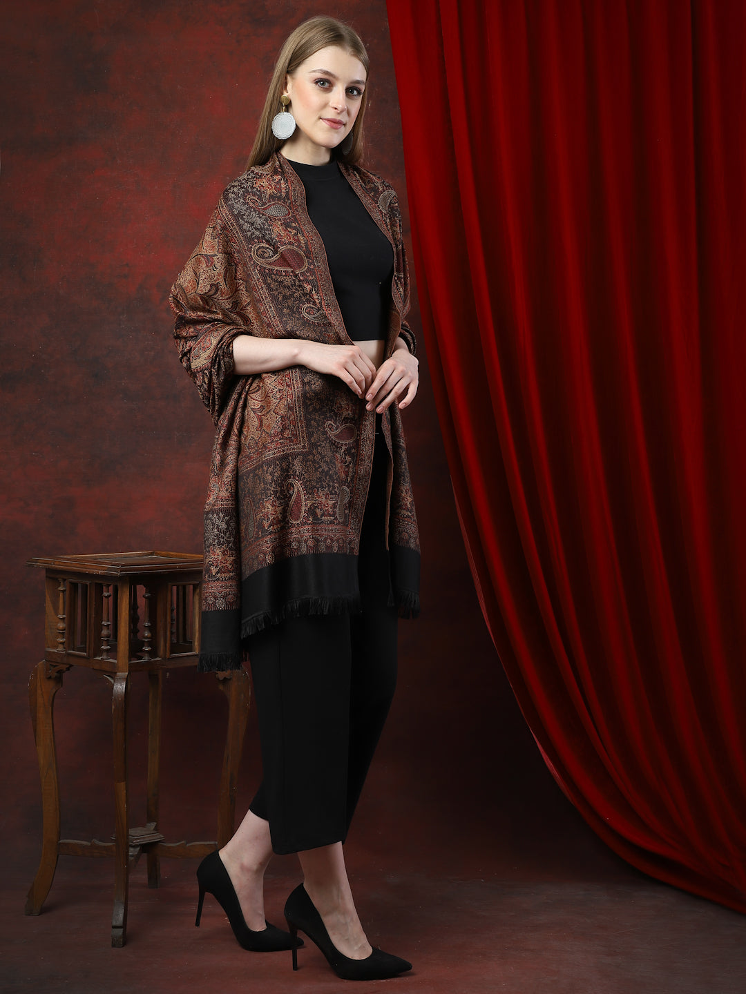 Weavers Villa Woolen Shawl for Women – Paisley Design, Soft & Warm, 100 × 200 CM