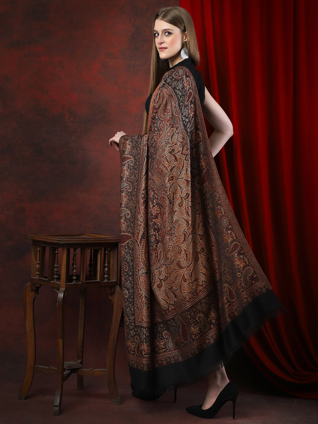 Weavers Villa Woolen Shawl for Women – Paisley Design, Soft & Warm, 100 × 200 CM