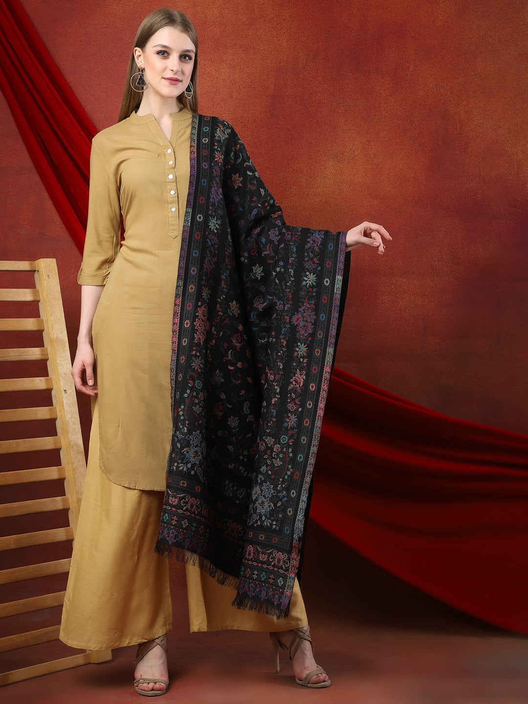 Women Woven Wool Shawl