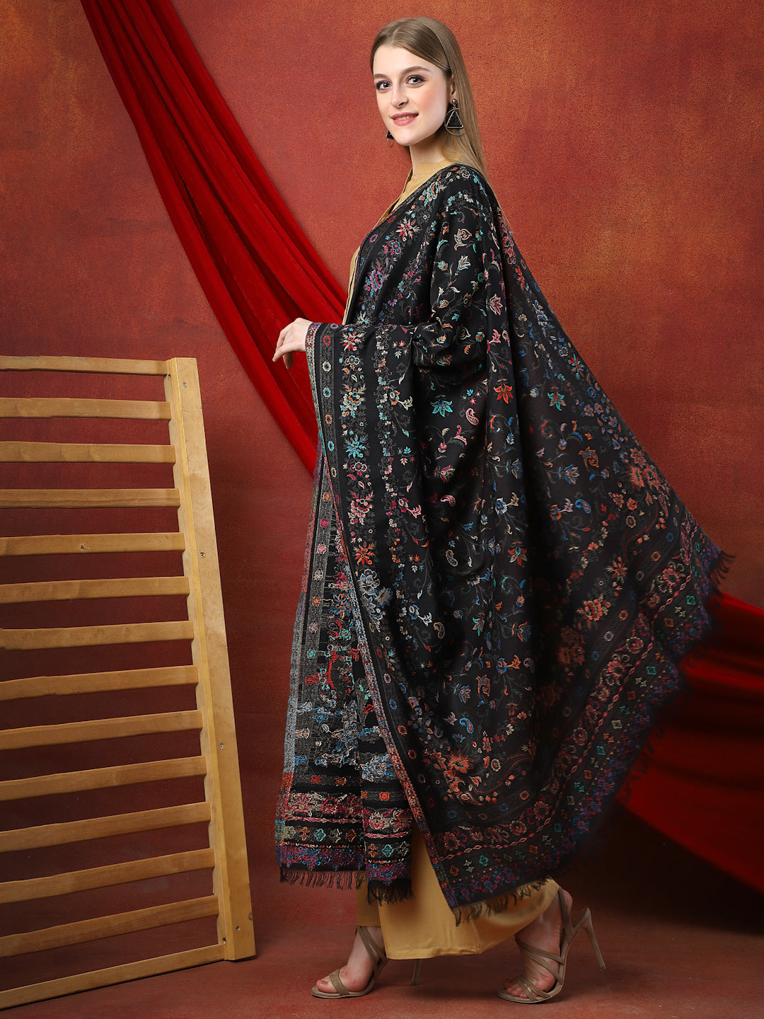 Women Woven Wool Shawl
