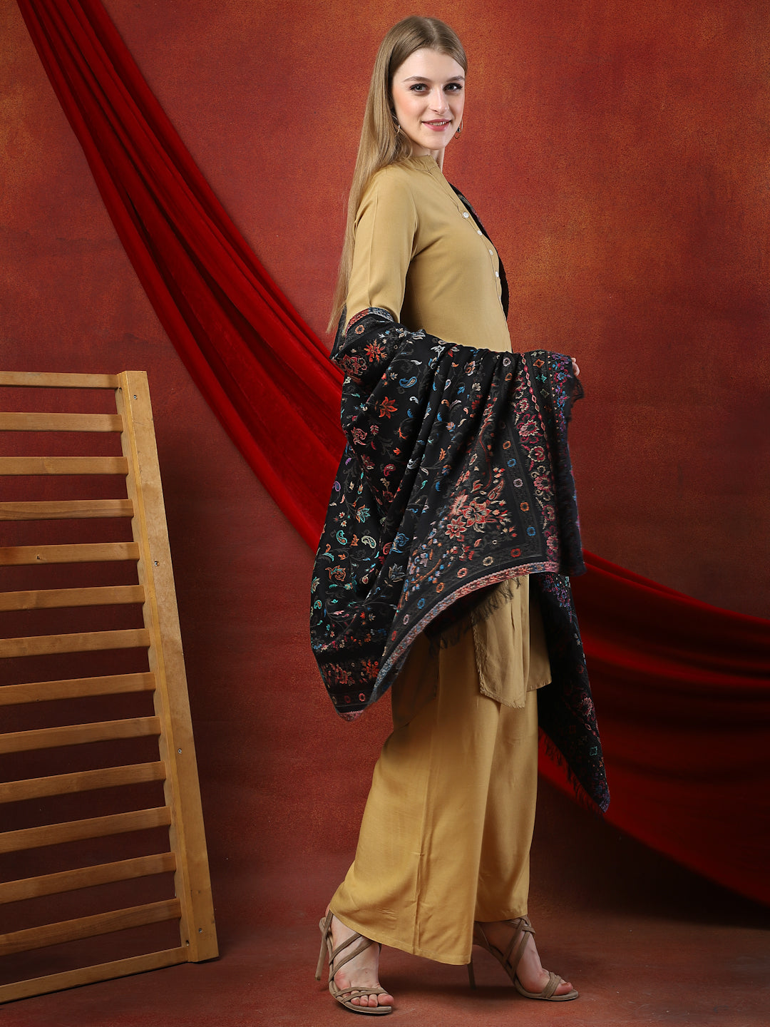 Women Woven Wool Shawl