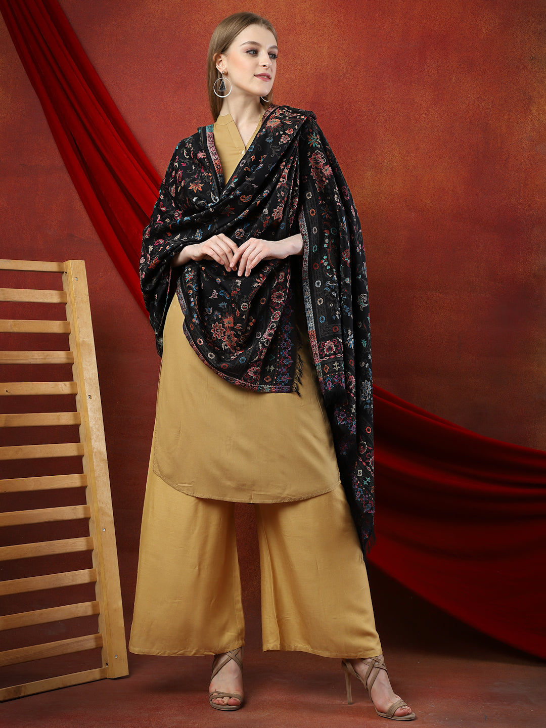 Women Woven Wool Shawl