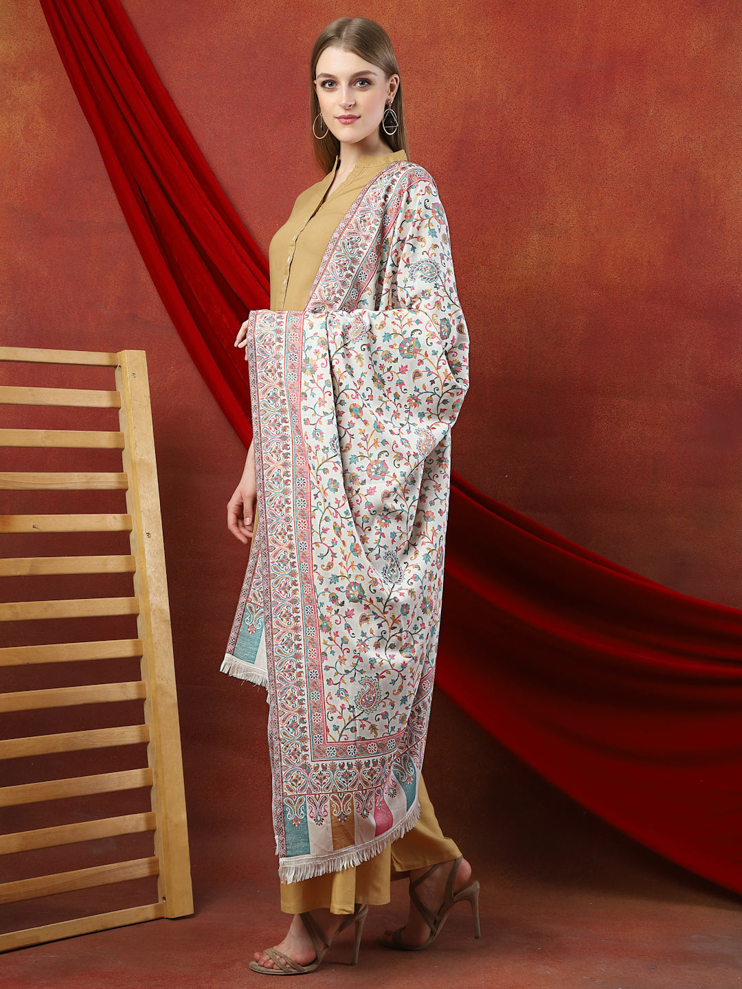 Women White Shawl