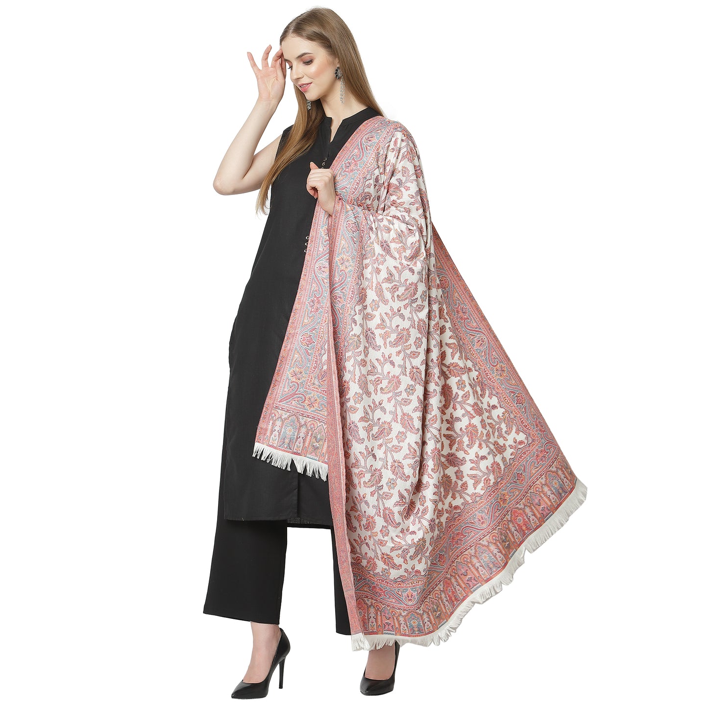 Weavers Villa Women’s Kani Design Wool Shawl – Elegant & Timeless Wrap
