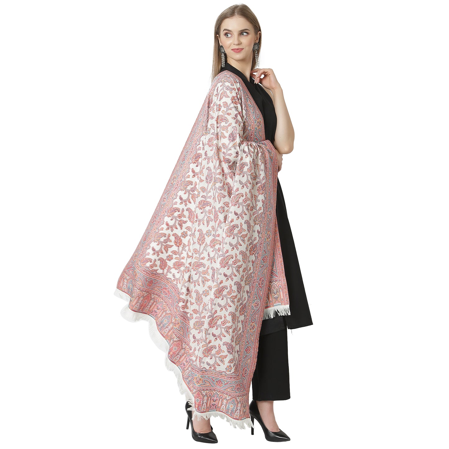 Weavers Villa Women’s Kani Design Wool Shawl – Elegant & Timeless Wrap