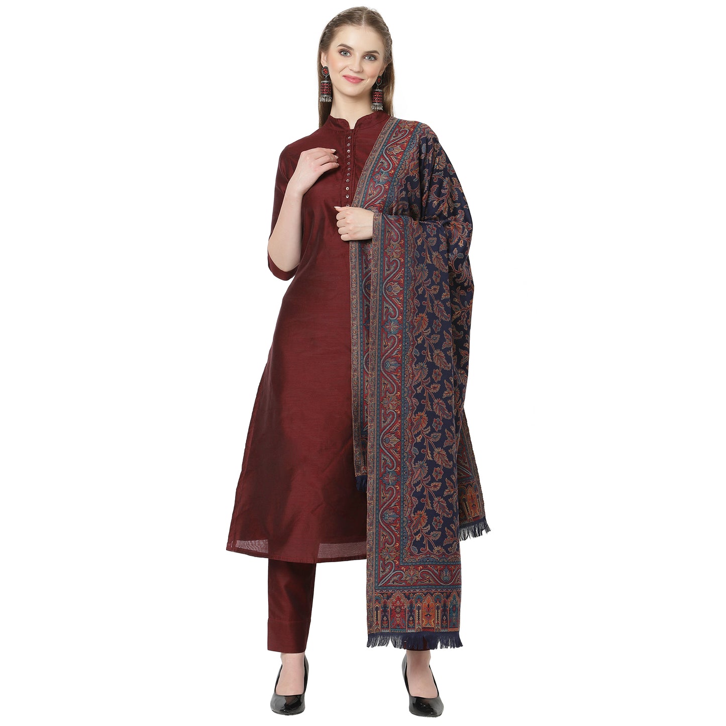 Weavers Villa Women’s Kani Design Wool Shawl – Elegant & Timeless Wrap