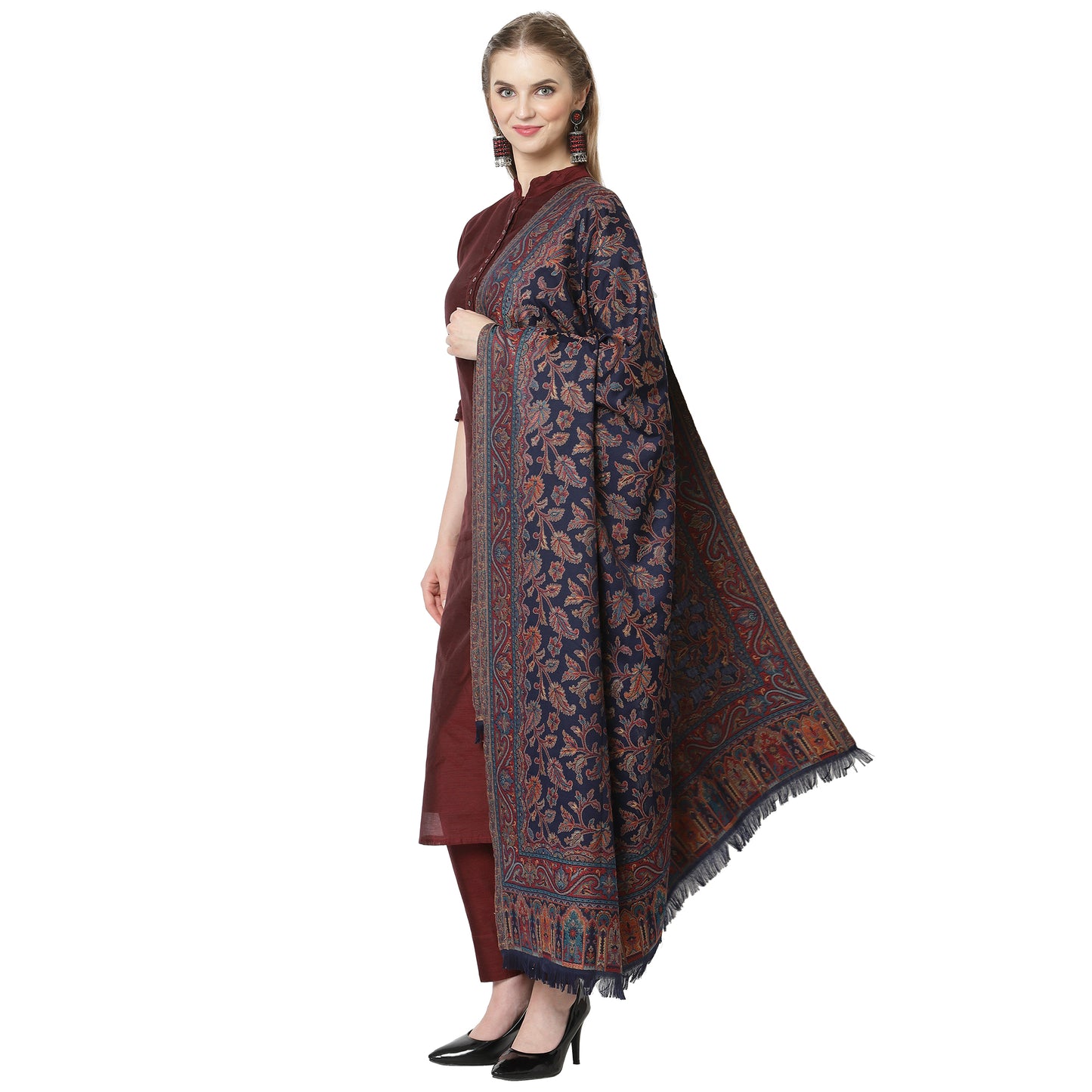 Weavers Villa Women’s Kani Design Wool Shawl – Elegant & Timeless Wrap