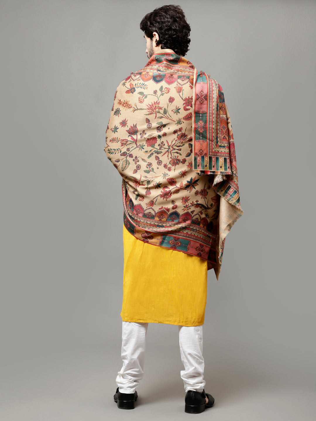 Men's Acro Wool Blend Digital Print Design Woven Shawl