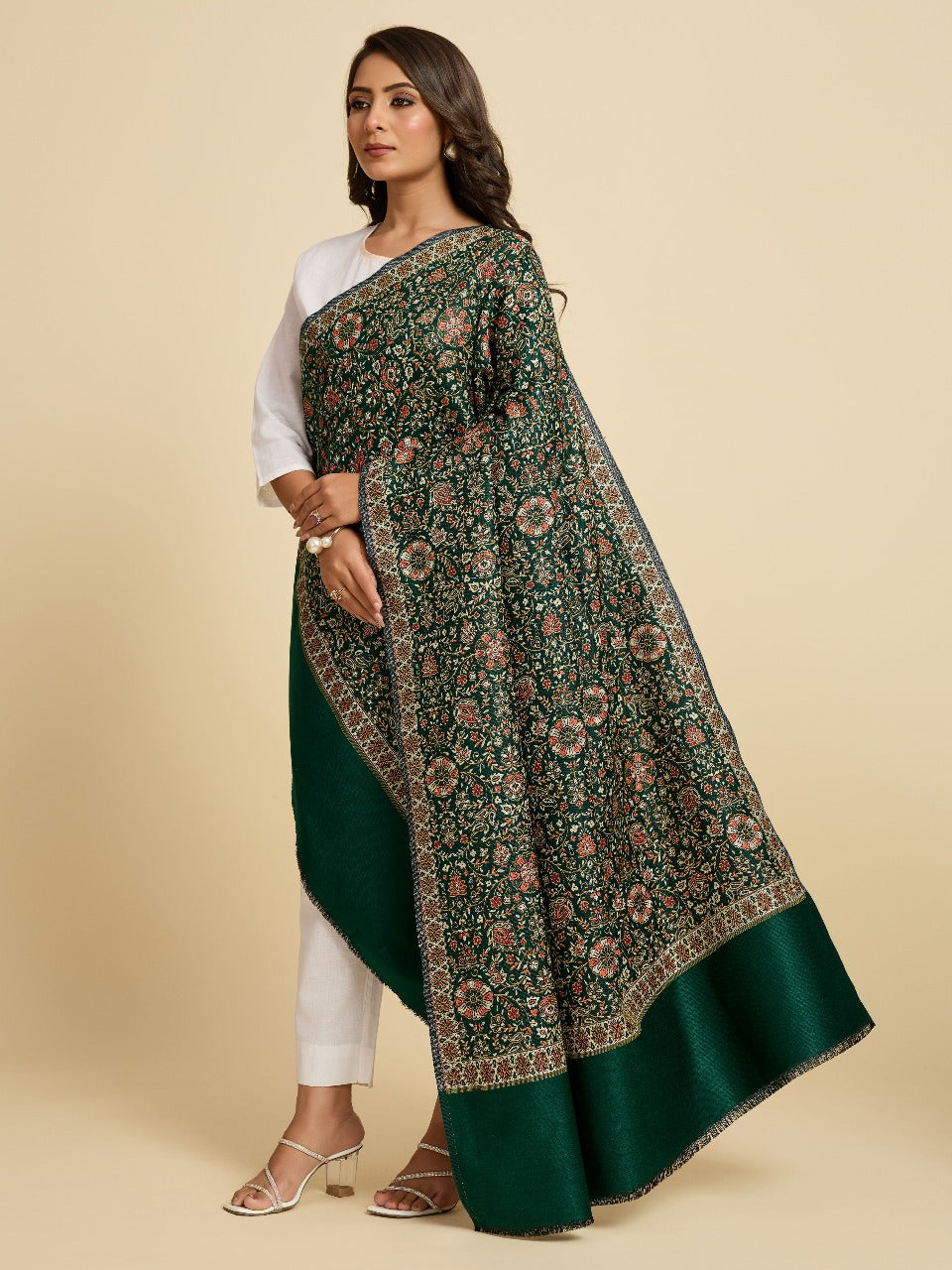 Weavers Villa Women’s Wool Blend Shawl – Lightweight, Warm & Stylish, 100 × 200 CM