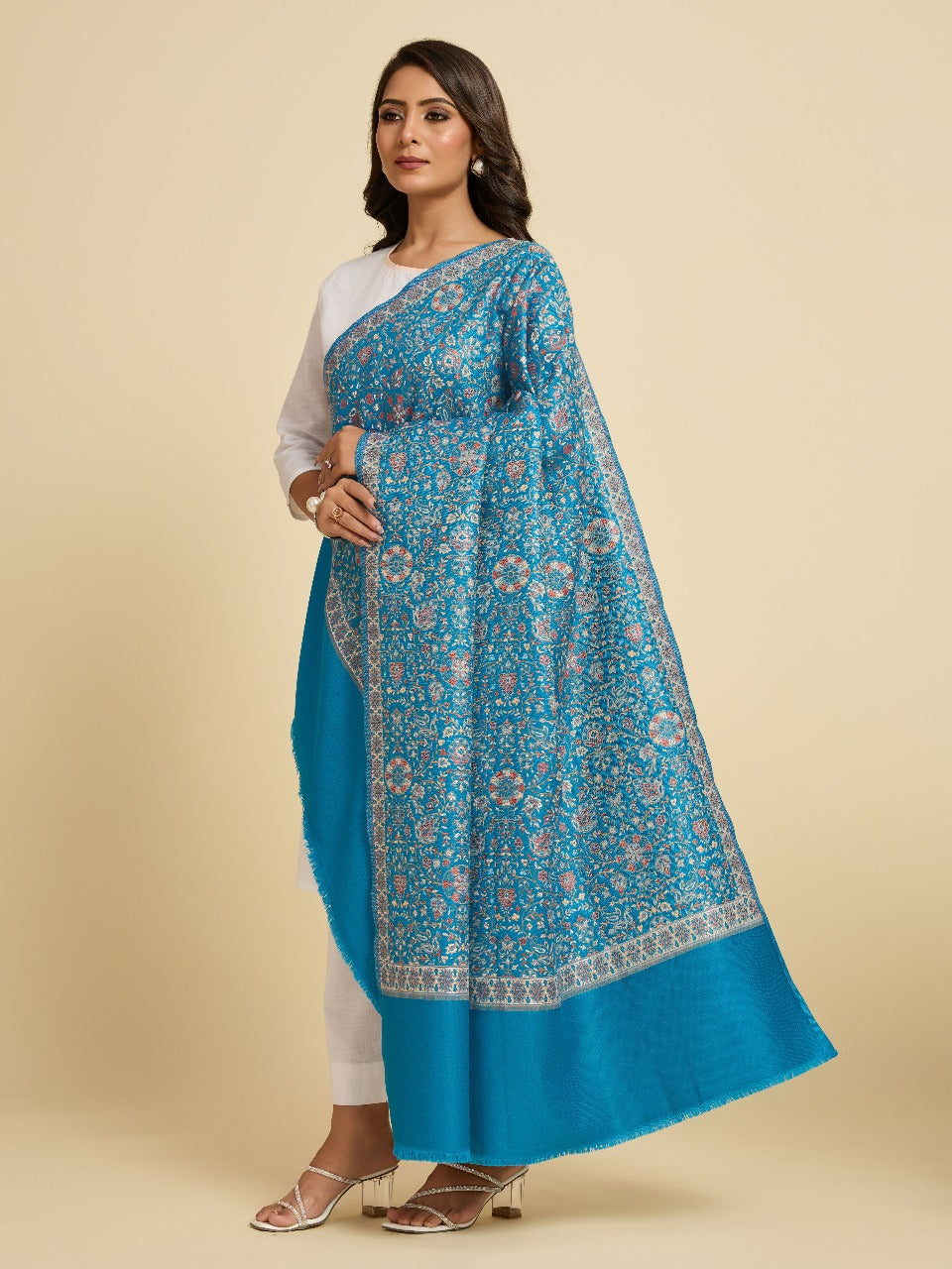 Weavers Villa Women’s Wool Blend Shawl – Lightweight, Warm & Stylish, 100 × 200 CM