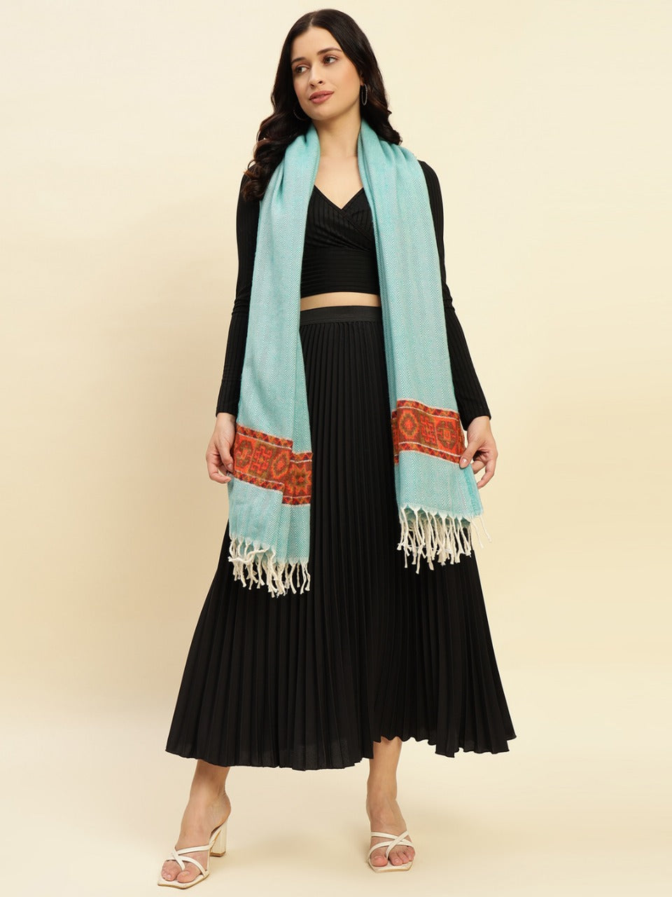 Weavers Villa Women's Kullu Shawl, 100cm x 200cm
