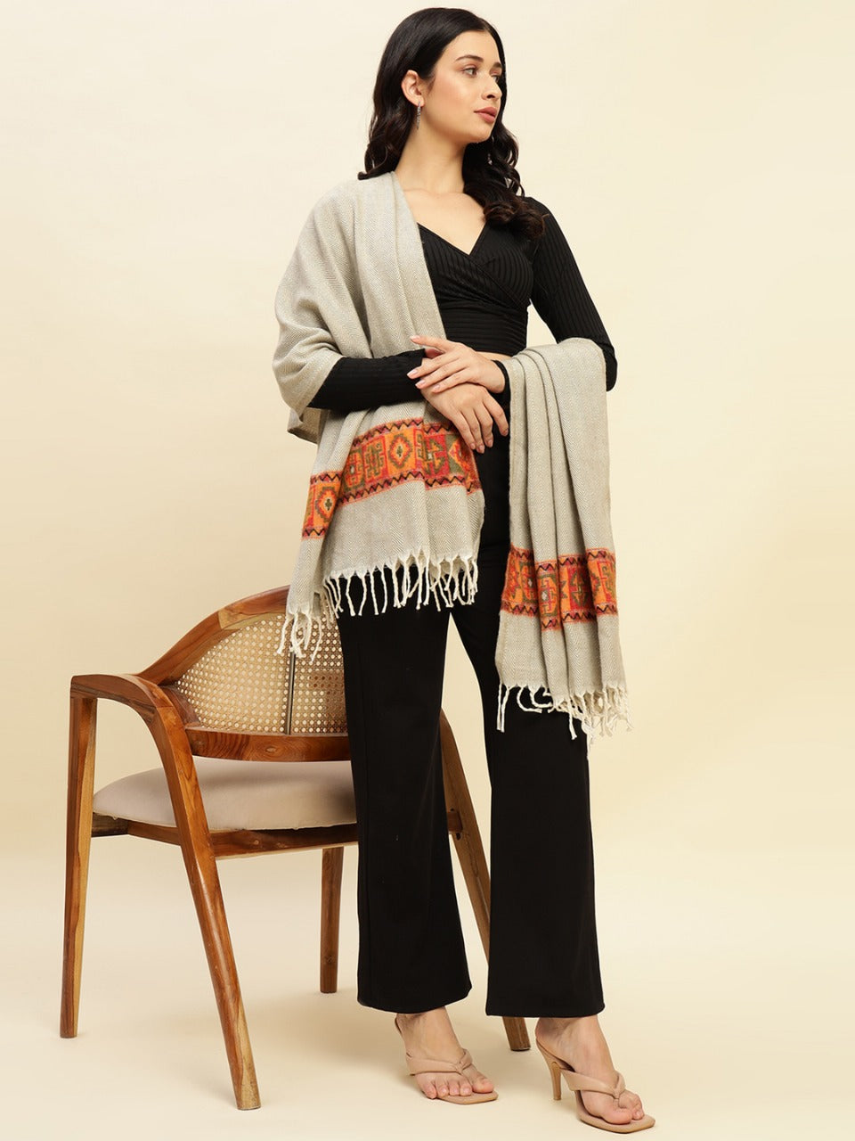 Weavers Villa Women's Kullu Shawl, 100cm x 200cm