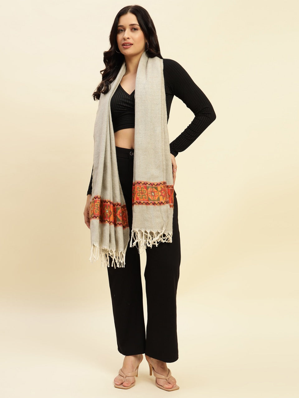 Weavers Villa Women's Kullu Shawl, 100cm x 200cm