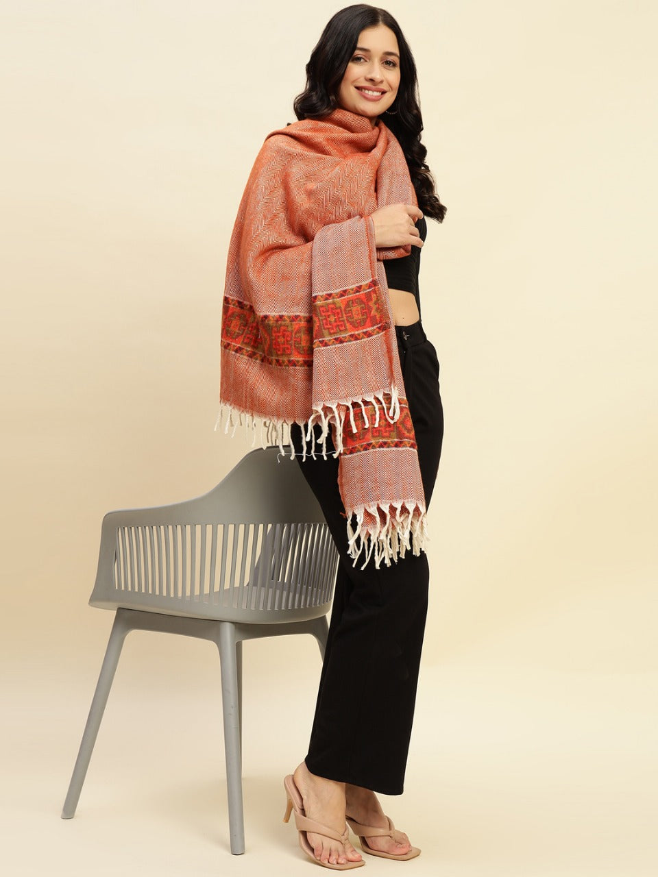 Weavers Villa Women's Kullu Shawl, 100cm x 200cm