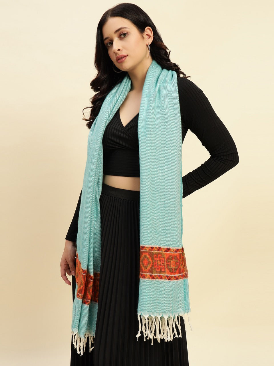 Weavers Villa Women's Kullu Shawl, 100cm x 200cm