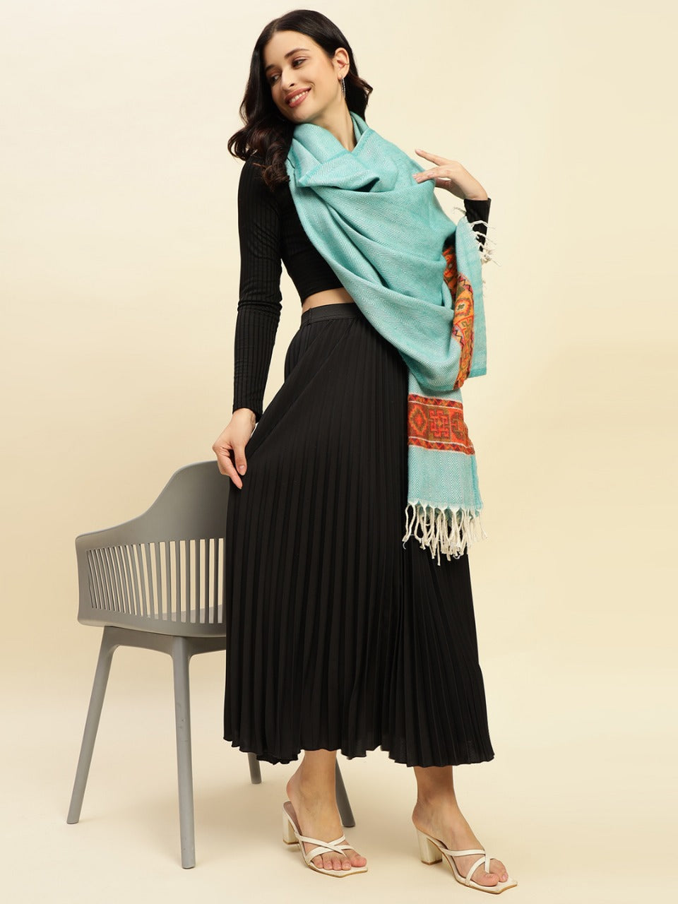 Weavers Villa Women's Kullu Shawl, 100cm x 200cm