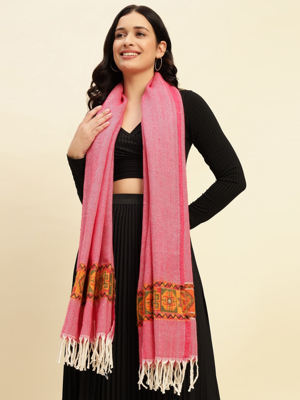 Weavers Villa Women's Kullu Shawl, 100cm x 200cm