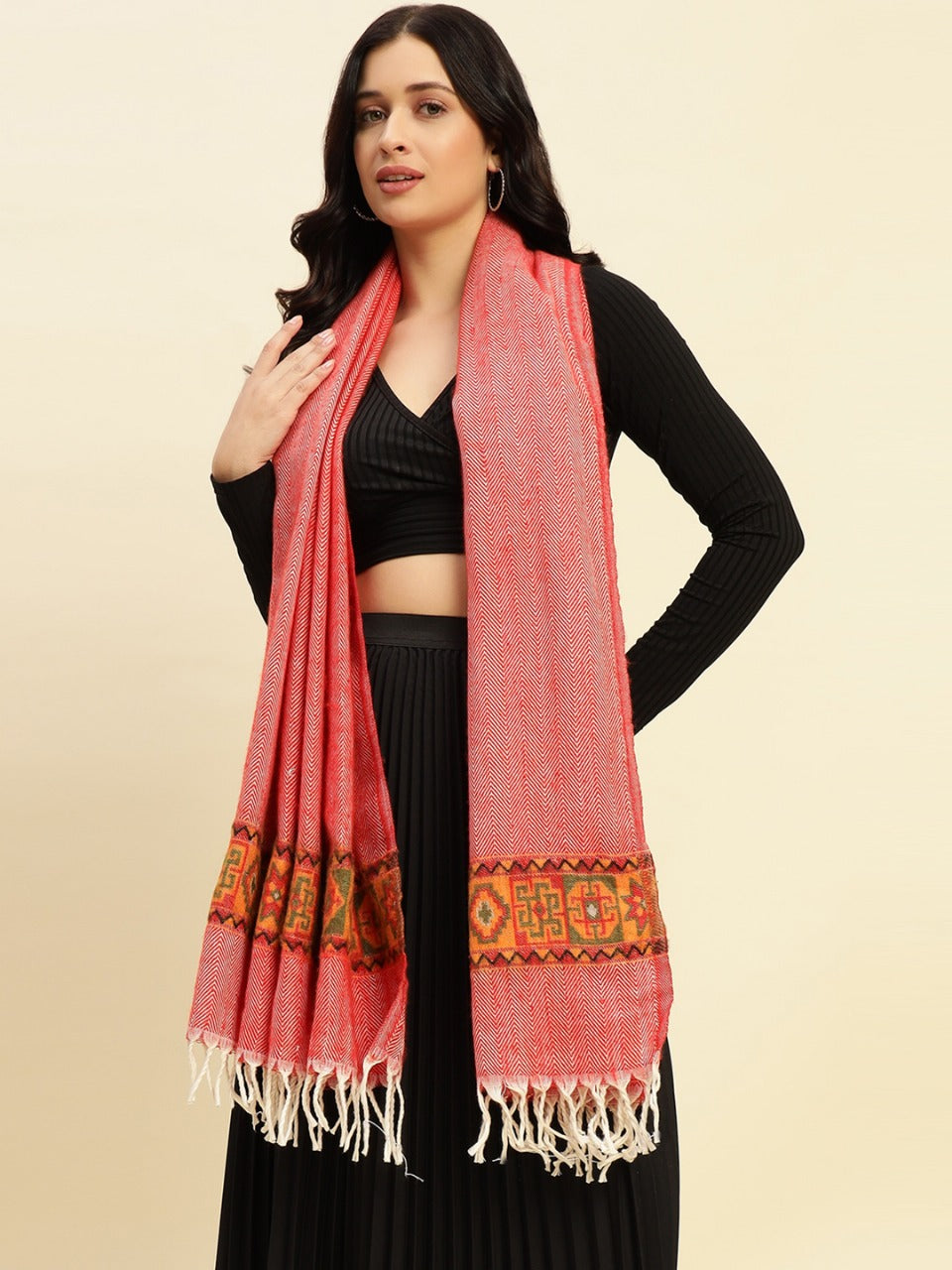 Weavers Villa Women's Kullu Shawl, 100cm x 200cm