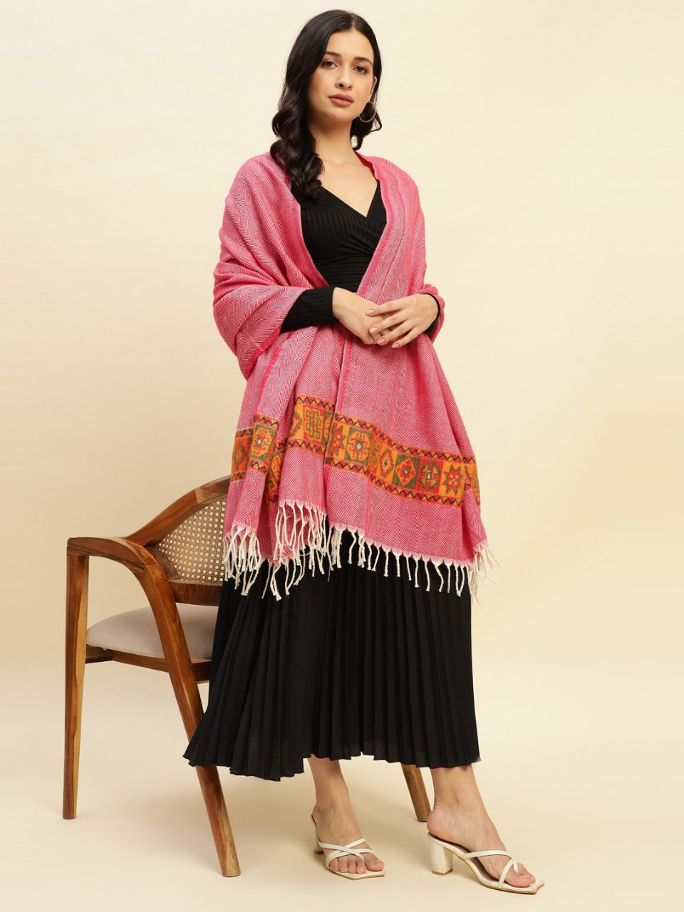 Weavers Villa Women's Kullu Shawl, 100cm x 200cm