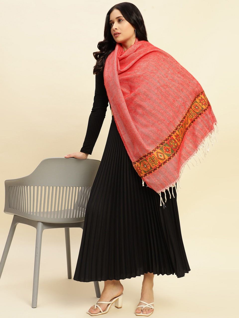 Weavers Villa Women's Kullu Shawl, 100cm x 200cm