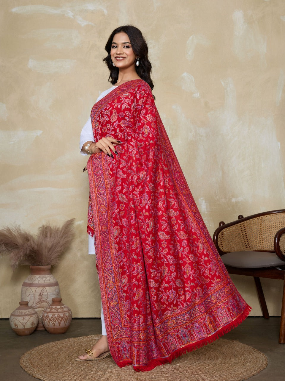 Weavers Villa Women’s Kani Design Wool Shawl – Elegant & Timeless Wrap