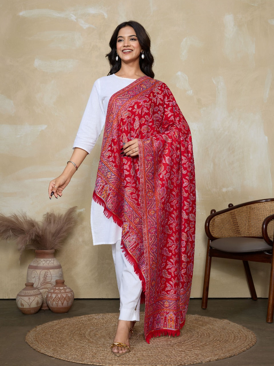 Weavers Villa Women’s Kani Design Wool Shawl – Elegant & Timeless Wrap