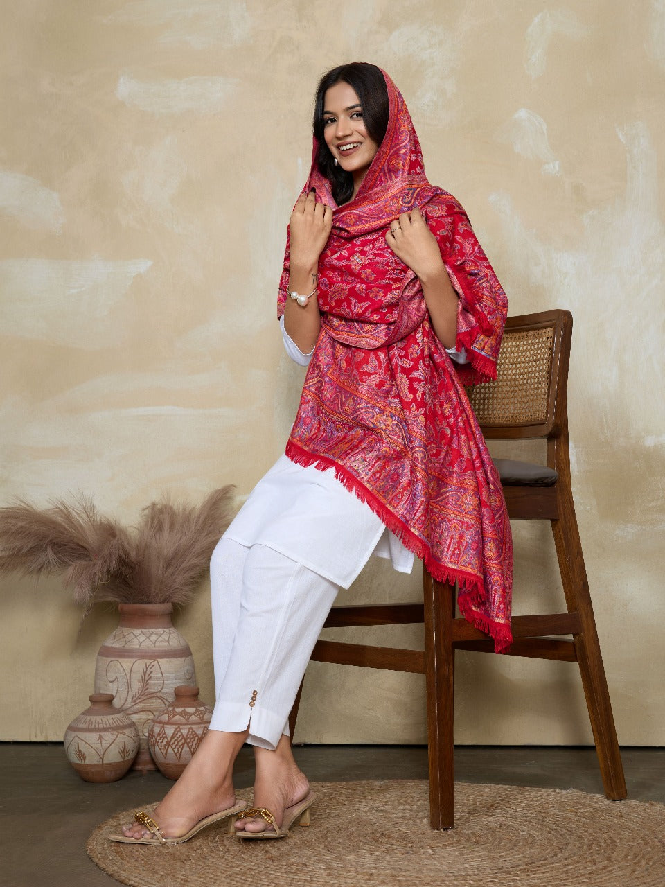 Weavers Villa Women’s Kani Design Wool Shawl – Elegant & Timeless Wrap