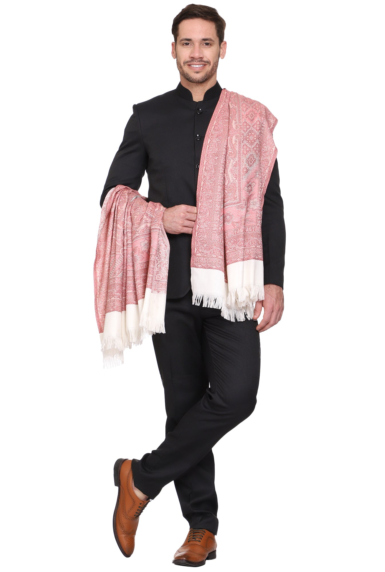 Weavers Villa Men's Woven Poly Wool Blend Shawl