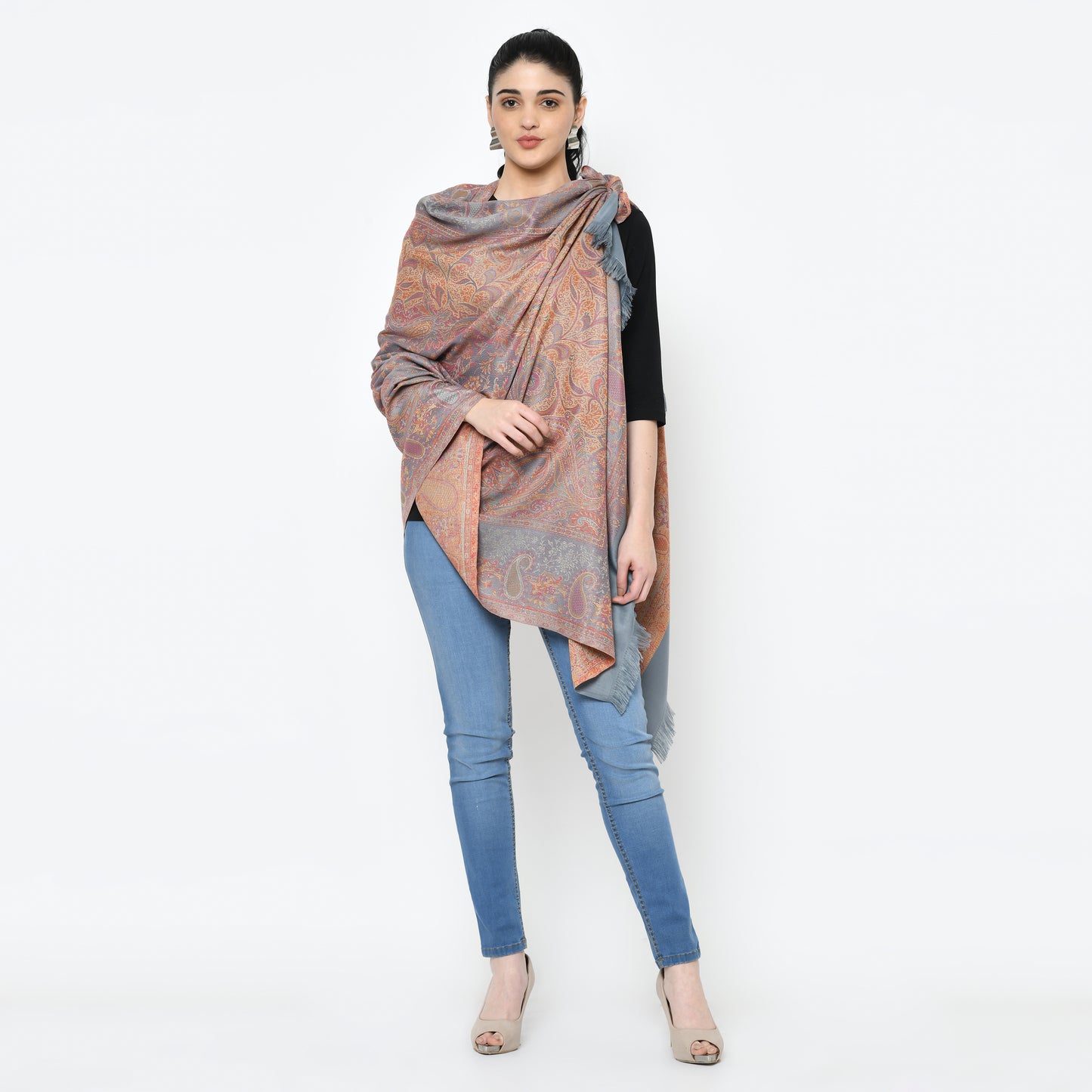 Weavers Villa Woolen Shawl for Women – Paisley Design, Soft & Warm, 100 × 200 CM