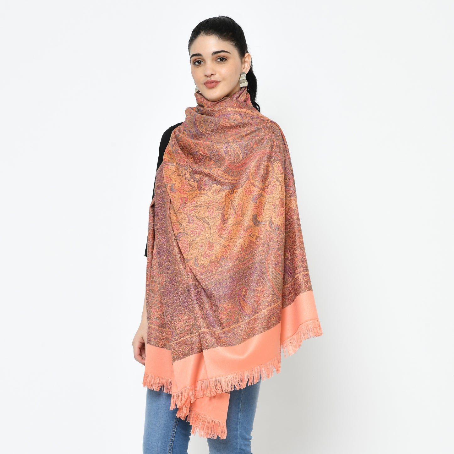 Weavers Villa Woolen Shawl for Women – Paisley Design, Soft & Warm, 100 × 200 CM