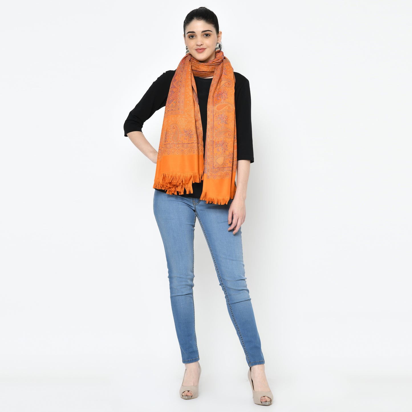 Weavers Villa Woolen Shawl for Women – Paisley Design, Soft & Warm, 100 × 200 CM
