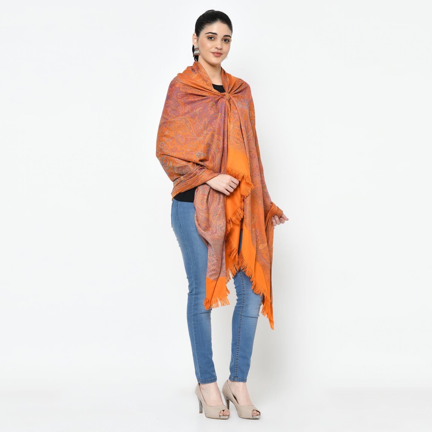 Weavers Villa Woolen Shawl for Women – Paisley Design, Soft & Warm, 100 × 200 CM