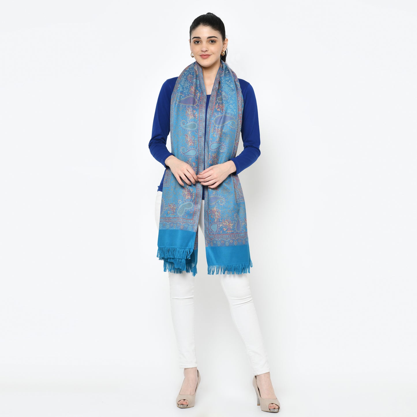 Weavers Villa Woolen Shawl for Women – Paisley Design, Soft & Warm, 100 × 200 CM