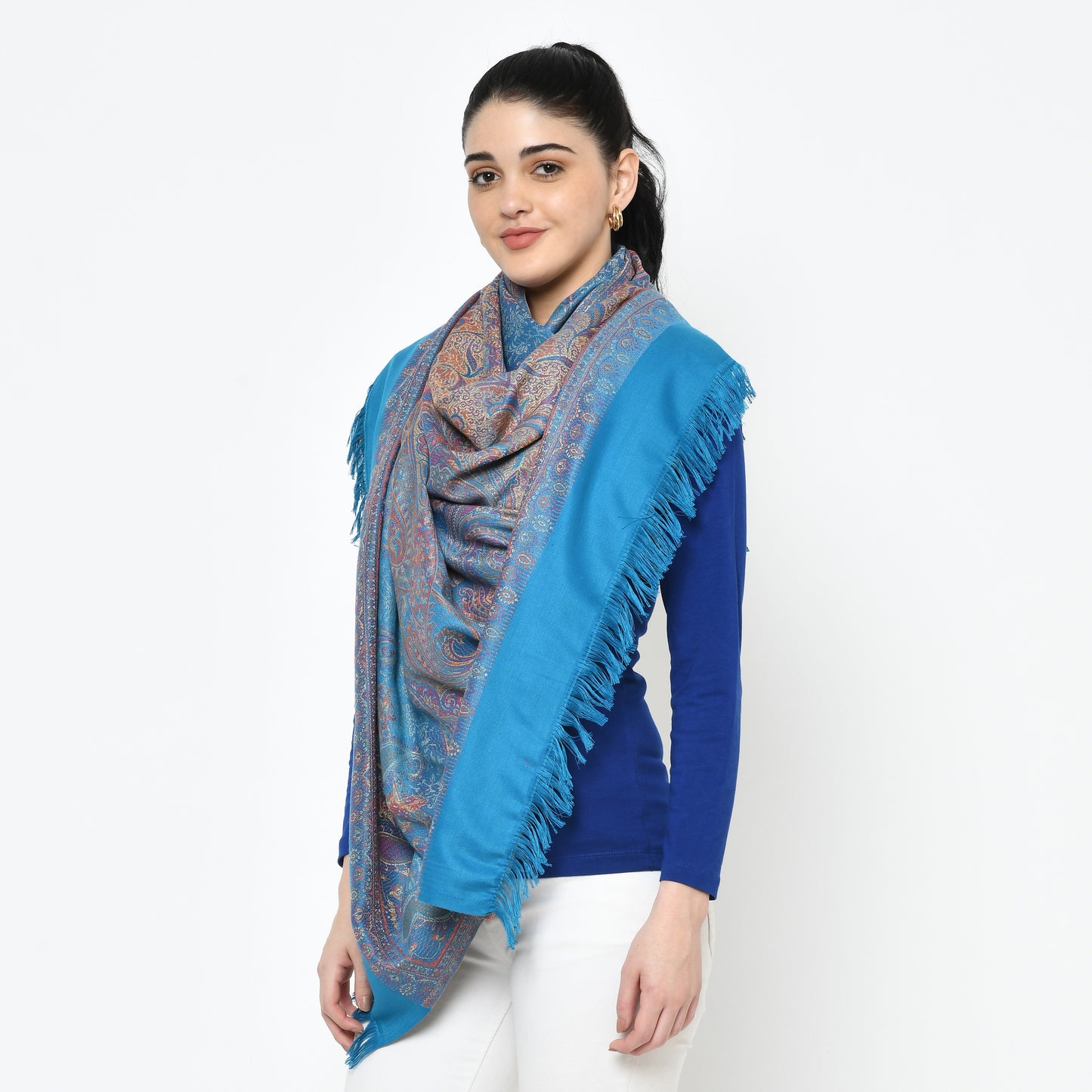 Weavers Villa Woolen Shawl for Women – Paisley Design, Soft & Warm, 100 × 200 CM