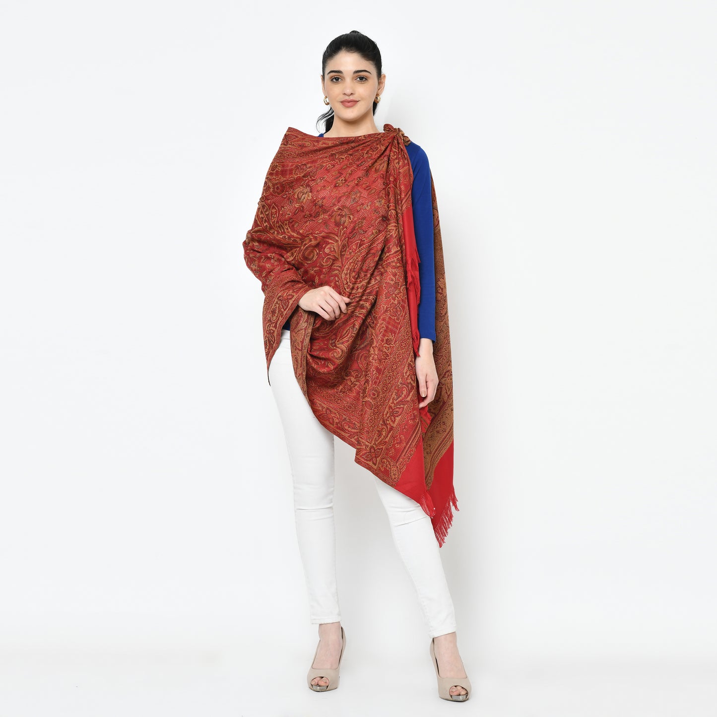 Weavers Villa Woolen Shawl for Women – Paisley Design, Soft & Warm, 100 × 200 CM