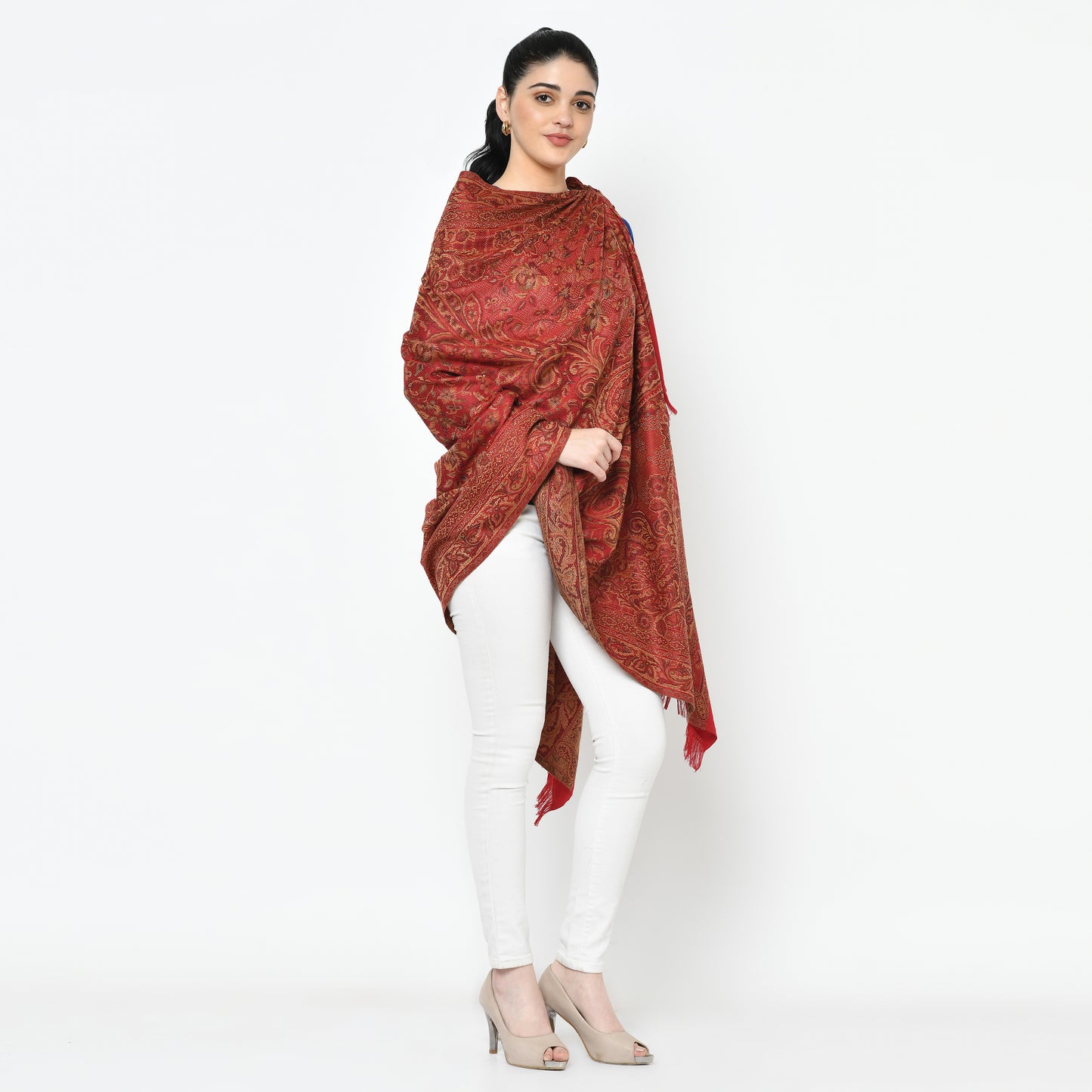 Weavers Villa Woolen Shawl for Women – Paisley Design, Soft & Warm, 100 × 200 CM