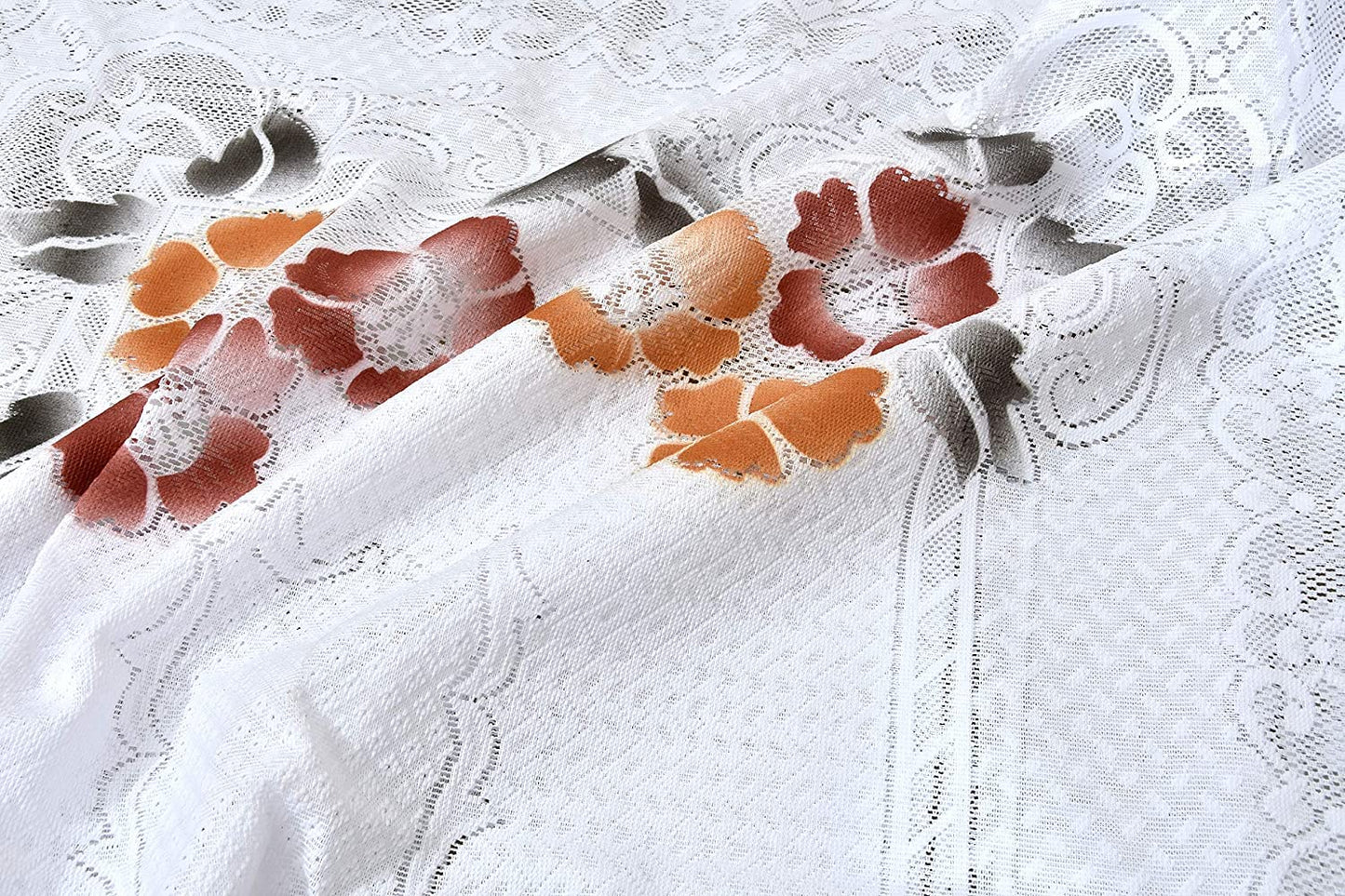 Weavers Villa Cotton Net Frills Center Table Cover 4 Seater (40 X 60 Inches)