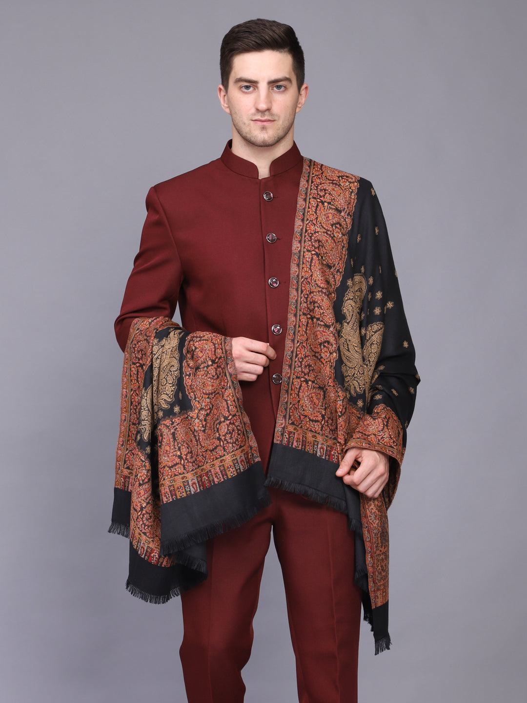 Men's Woven Acro Wool Shawl