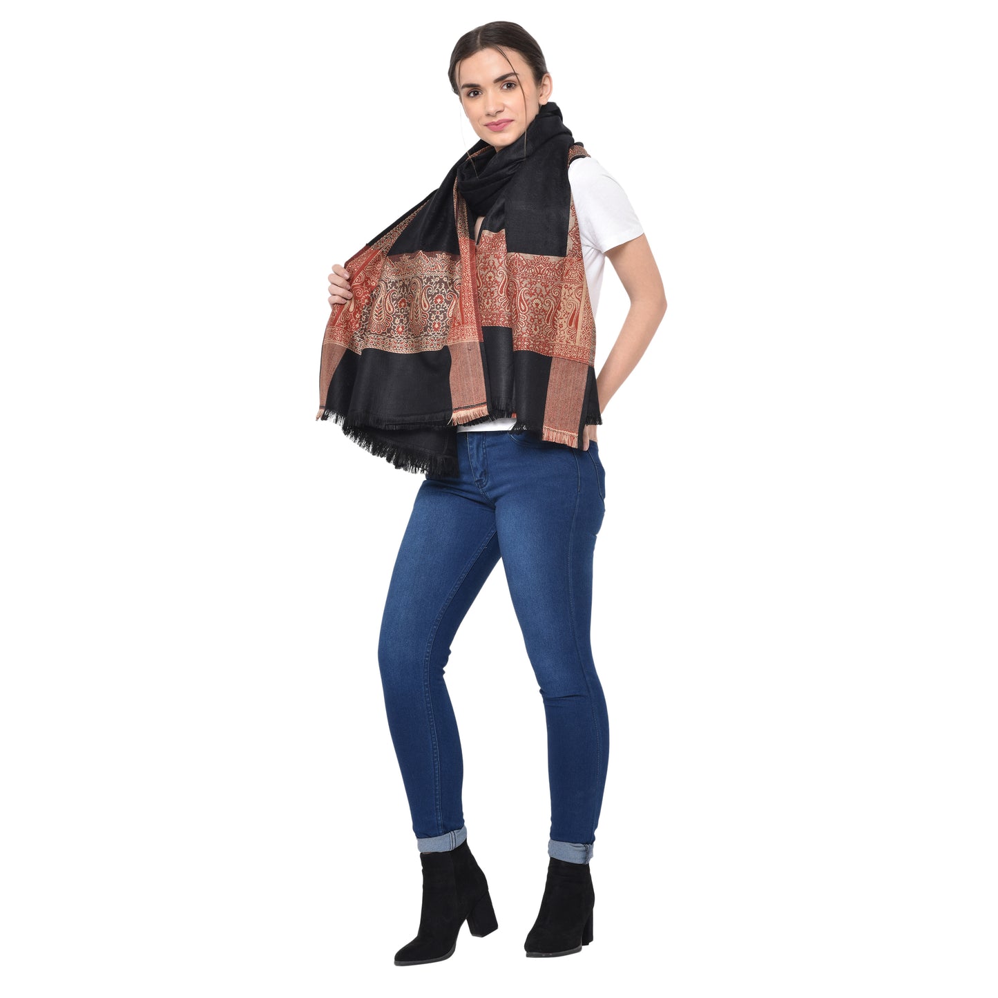 Women's Kashmiri Wool Self Design Shawl