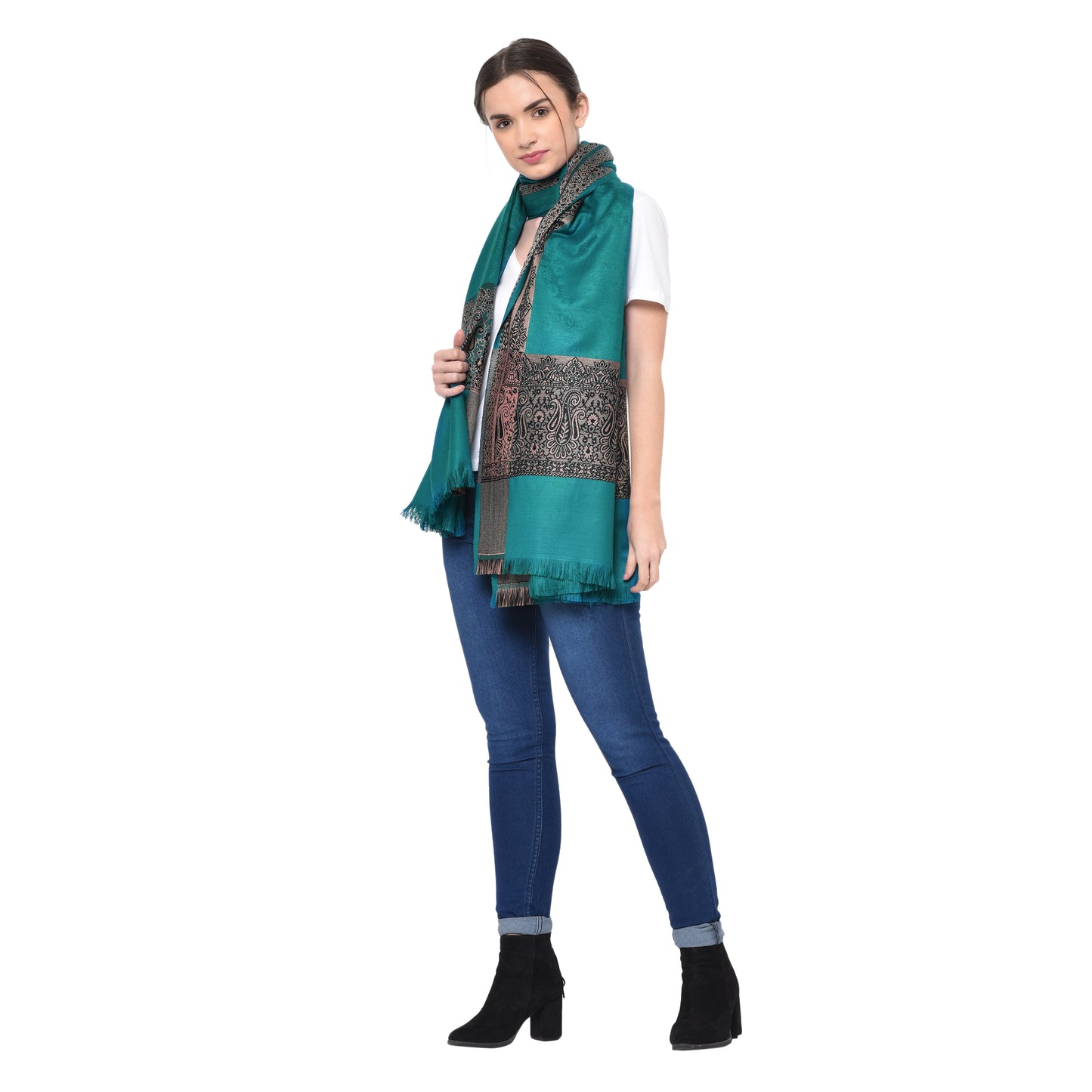 Women's Kashmiri Wool Self Design Shawl