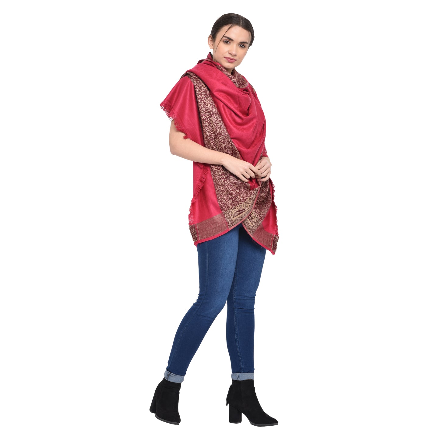 Women's Kashmiri Wool Self Design Shawl