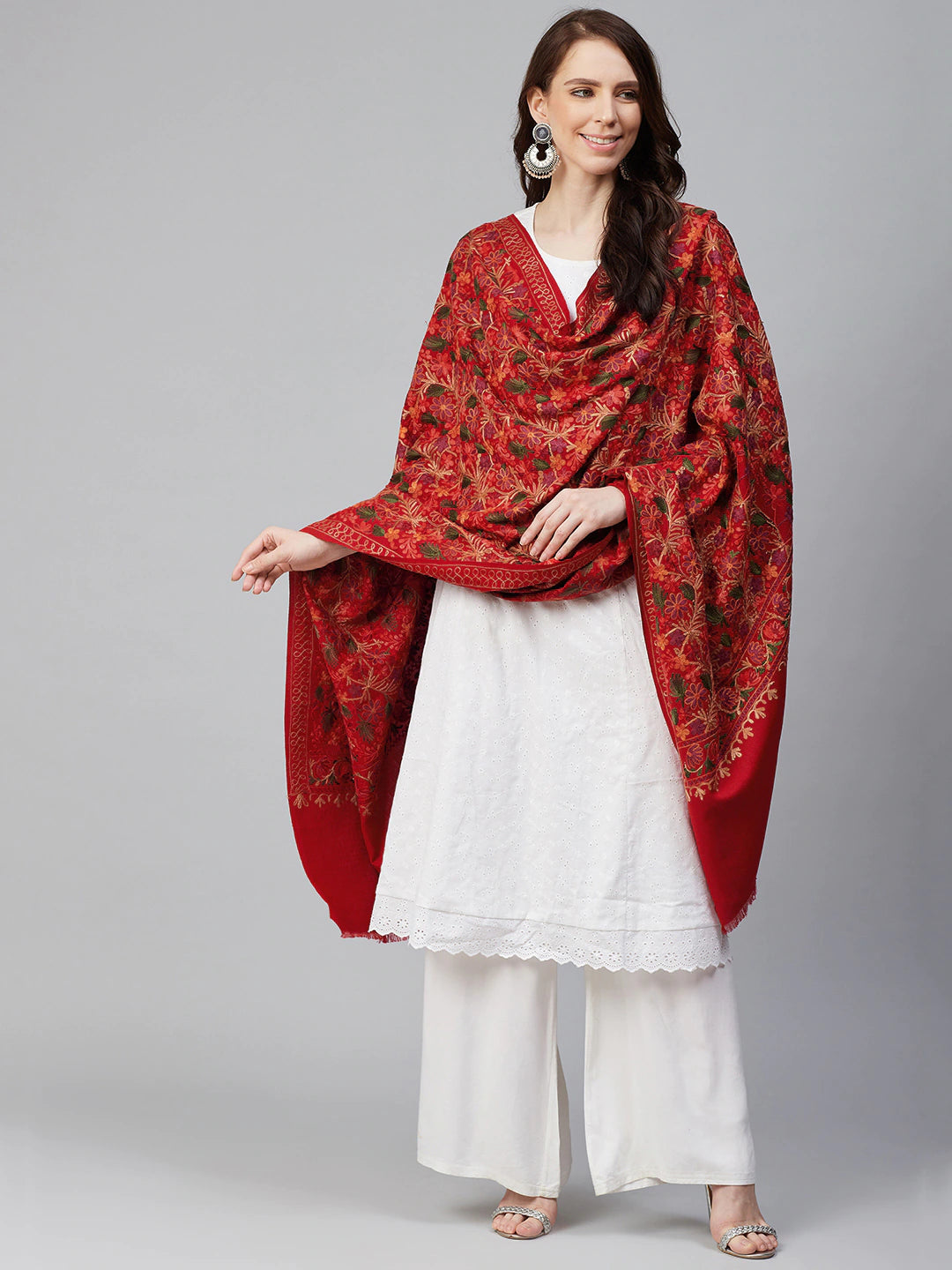 Women Aari Embroidered Shawl