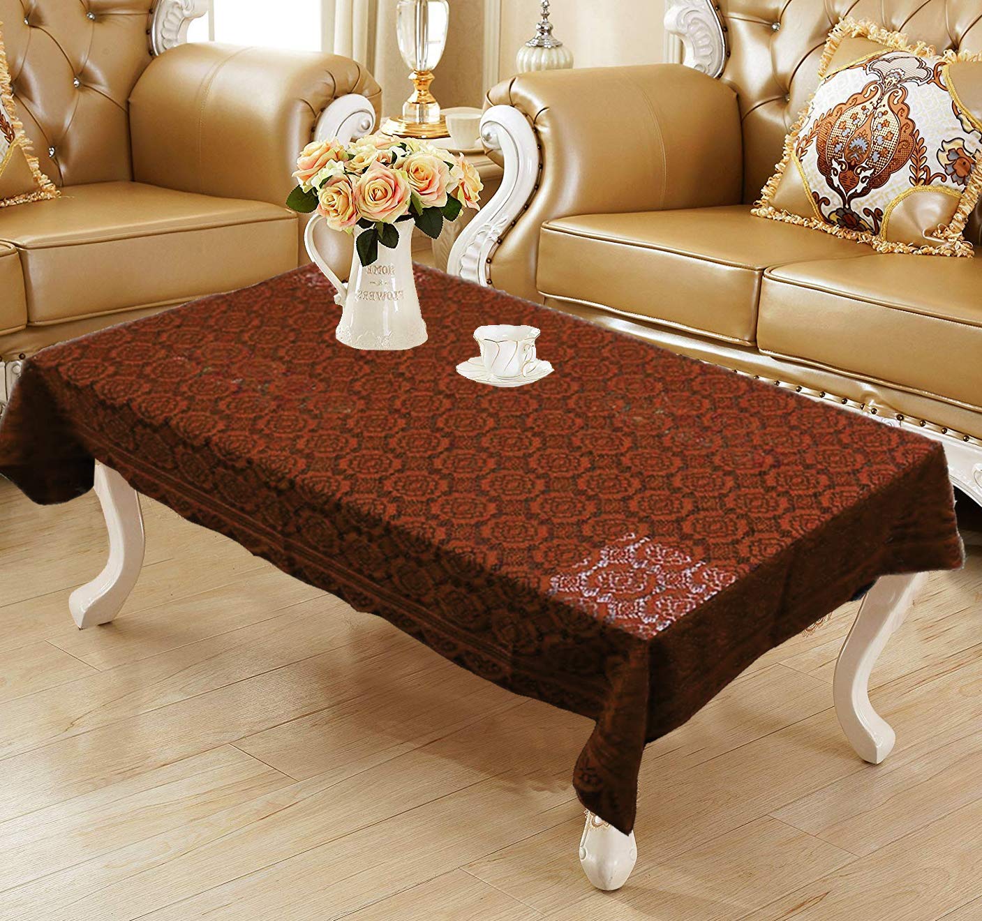 Weavers Villa Floral Cotton Net 4 Seater Table Cover