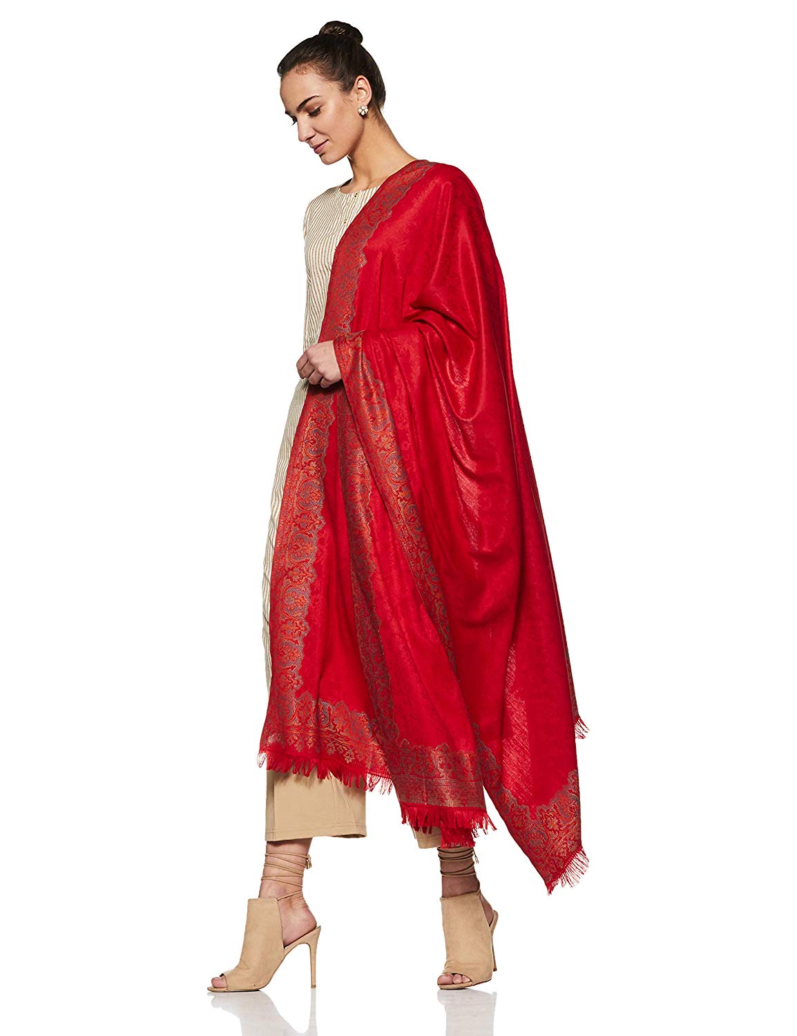 Women's Border Design Shawl