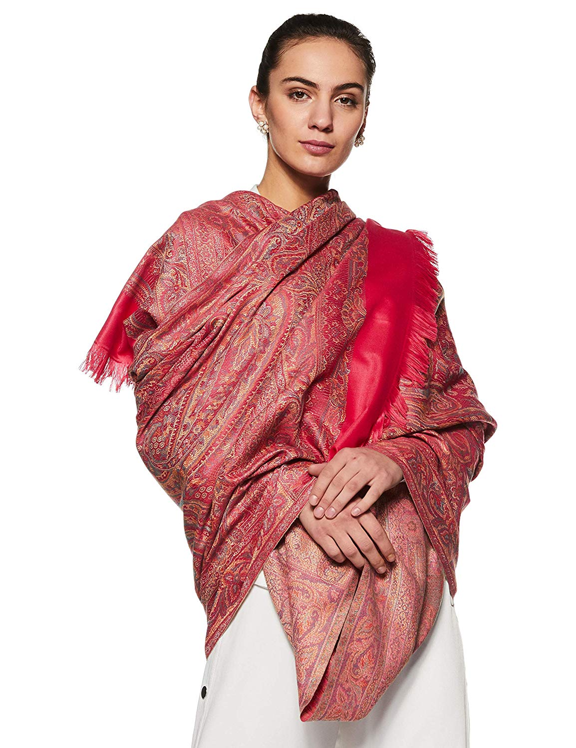 Weavers Villa Woolen Shawl for Women – Paisley Design, Soft & Warm, 100 × 200 CM